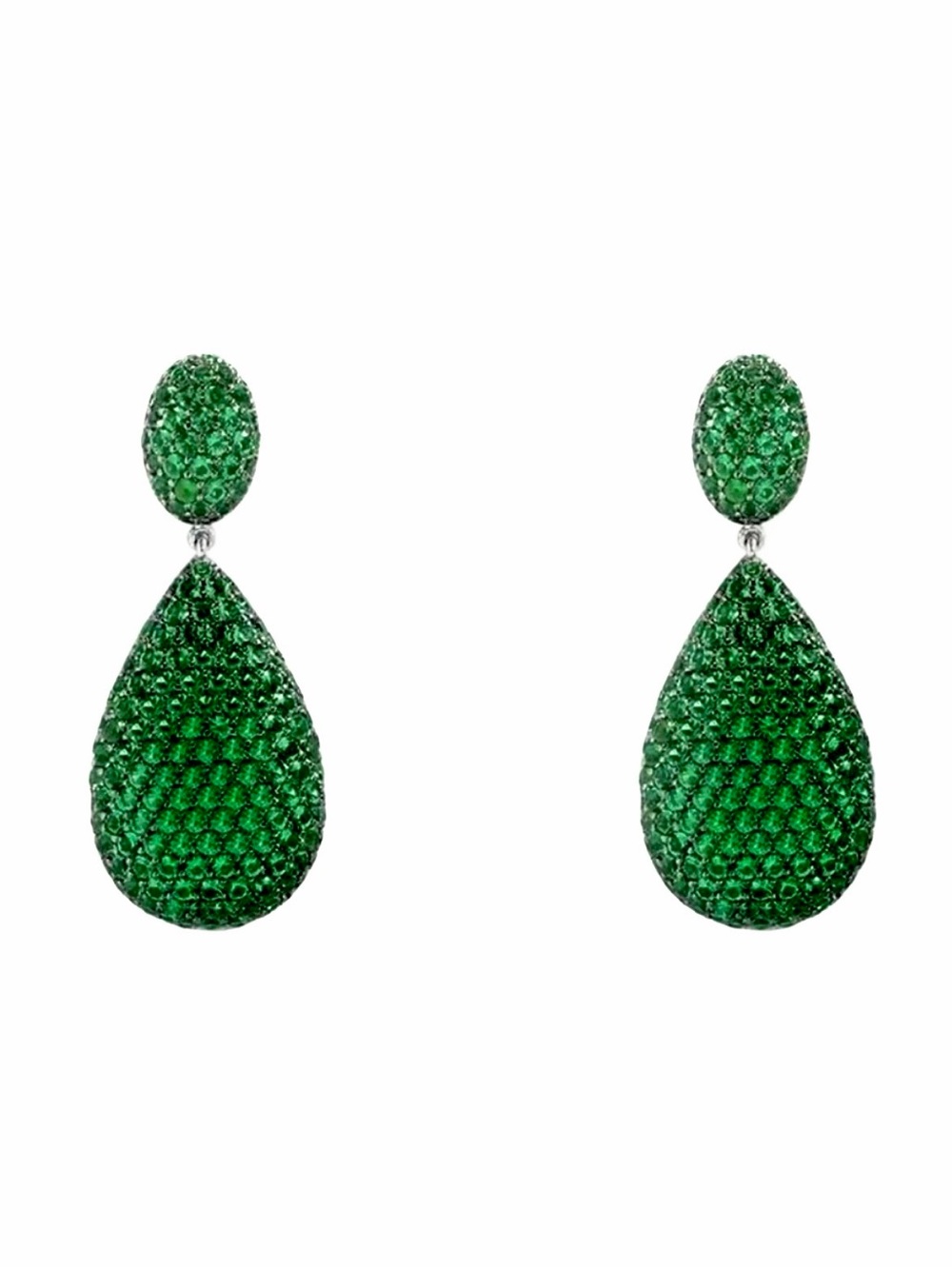 APM Monaco Green Teardrop Pavé Earrings